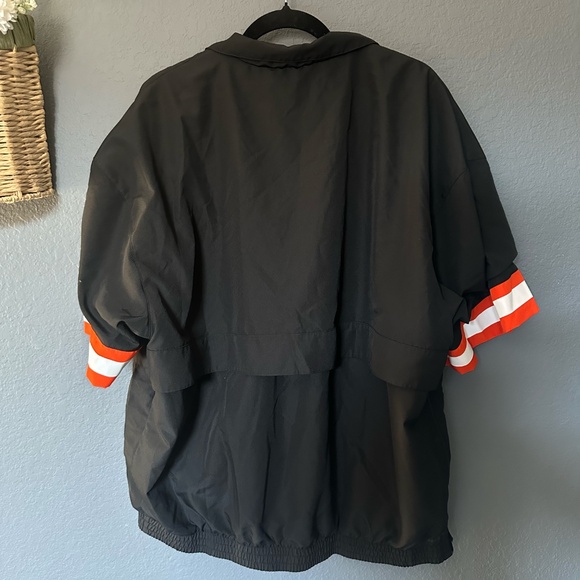 Adidas Men Black Miami Hurricanes NCAA Strategy Short Sleeve Half-Zip Jacket XL - Picture 3 of 10